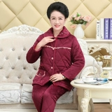 Зимняя флисовая коралловая бархатная пижама, стеганый демисезонный комплект для пожилых людей для матери, увеличенная толщина, для среднего возраста