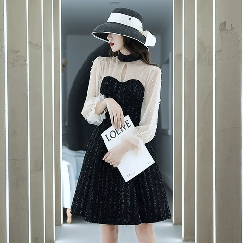 Вечернее платье, элитный черный лонгслив, подходит для подростков