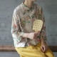 In phong cách quốc gia Trung Quốc bộ đồ trà Zen ngực xiên áo sơ mi hạt ngọc bích áo sơ mi retro văn học và nghệ thuật cotton và vải lanh của phụ nữ mùa hè năm 2021 - Áo sơ mi