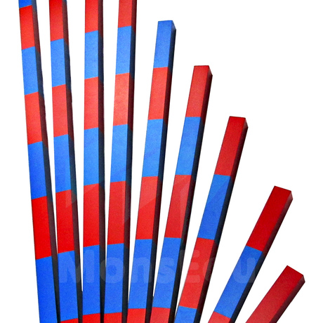 蒙氏教具专业版幼儿园长棒红蓝数数棒蒙台蒙特梭利儿童益智早教