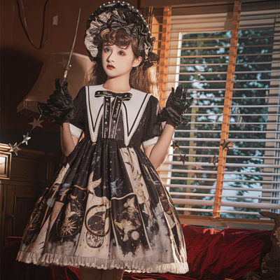 taobao agent Genuine starry sky, summer dress, Lolita style, with short sleeve