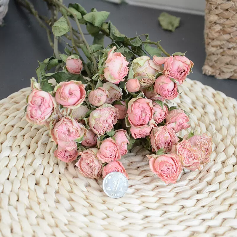 云南天然干花花花束多头玫瑰蔷薇泡泡客厅文艺装饰摆设插花真礼物