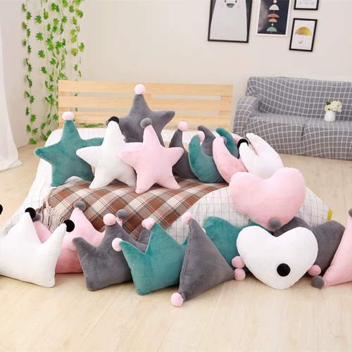 Big Mao Ball Ball Ball Rabbit Plush Love Star Moon Crown Crown Delow Dofa Decoration на задней кровати