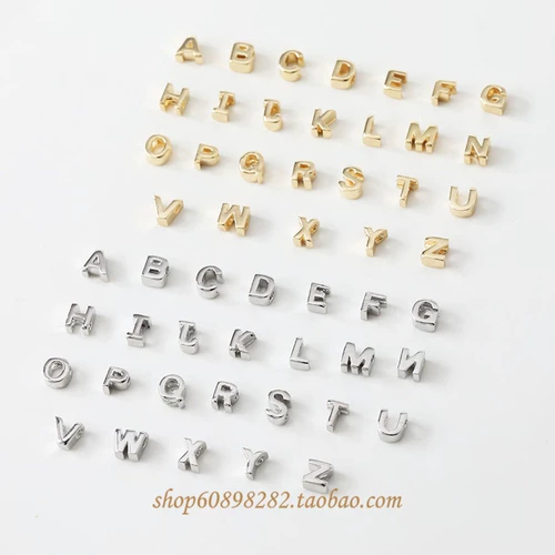 Маленькие серьги с буквами из жемчуга, аксессуары, 14 карат, золотой цвет, 26 шт