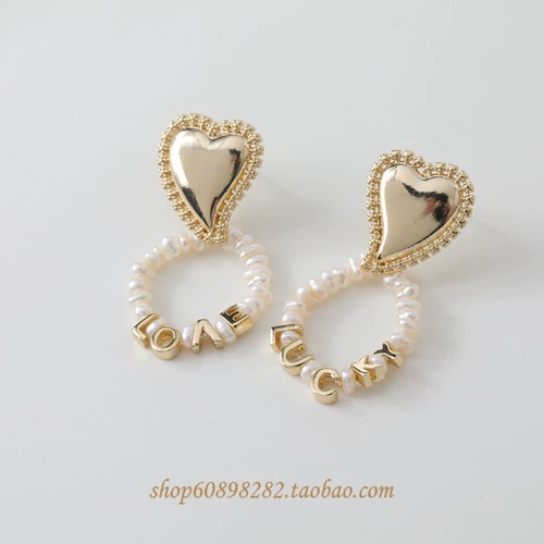 Маленькие серьги с буквами из жемчуга, аксессуары, 14 карат, золотой цвет, 26 шт