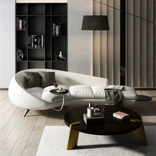 Дизайнерский изогнутый диван, современная ткань, Италия, простой и элегантный дизайн