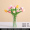 12 тюльпанов смешанного цвета + ручная вертикальная бутылка