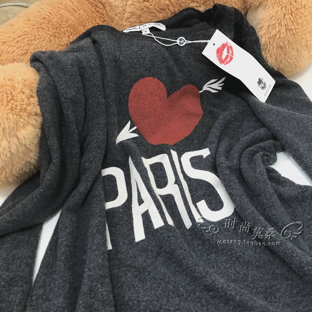 [现货 WILDFOX 断码促 chao值 经典字母爱心Q弹舒适卫衣套头衫正品]