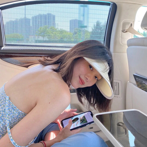 DZP晚晚同款遮阳帽韩版女防紫外线空顶帽骑行防晒帽夏户外太阳帽
