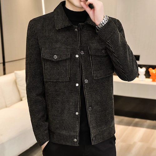 Осенняя мужская вельветовая куртка, коллекция 2022, в корейском стиле