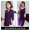 8602紫色七分袖薄西装+紫色连衣裙