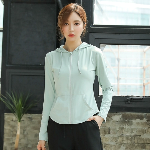 Осенняя одежда для защиты от солнца, куртка, лонгслив для спортзала, быстросохнущий дышащий спортивный костюм для йоги, для бега