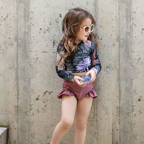 Детский купальник, раздельный милый лонгслив для принцессы, защита от солнца, семейный стиль