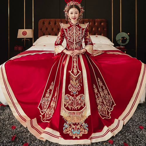 Модный традиционный свадебный наряд Сюхэ, летнее свадебное платье для невесты, вечернее платье, коллекция 2023