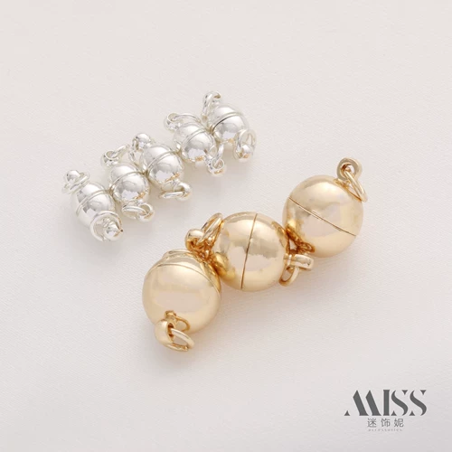 Серебряное магнитное украшение-шарик, браслет, аксессуар, аксессуары, 14 карат, золотой цвет