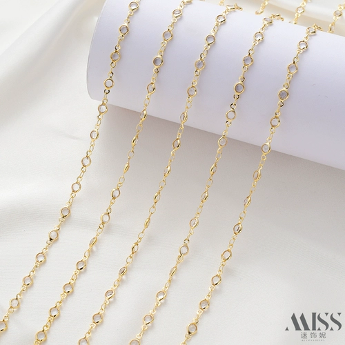 Черный прозрачный стеклянный цирконий, цепь ручной работы, браслет, ожерелье, ювелирное украшение, аксессуар, аксессуары, 14 карат, золотой цвет