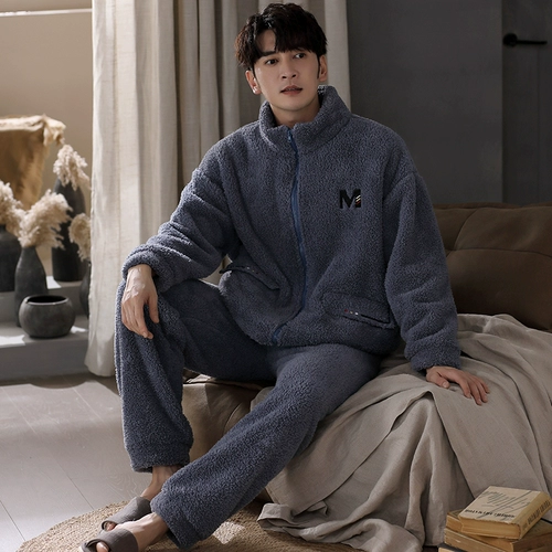 Коралловая бархатная зимняя утепленная спортивная пижама, флисовый фланелевый лонгслив, подходит для подростков