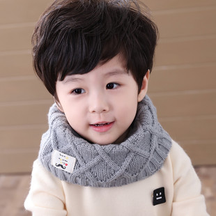 Demi-season colored woolen children's winter warm scarf suitable for men and women, Korean style