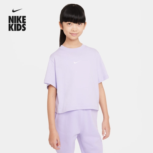 Nike, хлопковая мягкая футболка для отдыха, подходит для подростков, с вышивкой