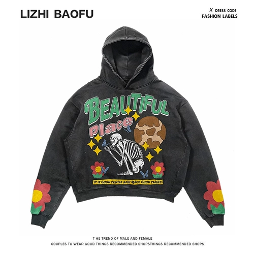 Tide, толстовка с капюшоном, лонгслив, балахон в стиле хип-хоп для влюбленных, в американском стиле, оверсайз