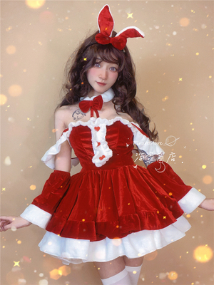 taobao agent Sweetheart baby cute Christmas atmosphere dress set Variable live broadcast sweet lolita soft glutinous sweet girl
