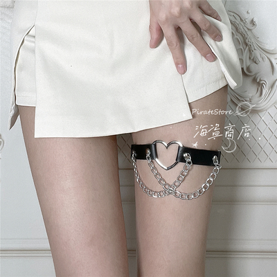 taobao agent Double -layer love leg ring hot girl sweet sexy versatile Halloween Goths jumpy transformation handsome jk bad