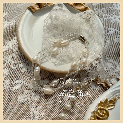 taobao agent Ganjin natural freshwater pearl crystal bracelet suction stone suction stone easy to wear versatile day room gentle immortal pure desire
