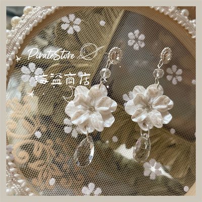 taobao agent Earrings, retro three dimensional elegant universal silver needle, flowered, french style