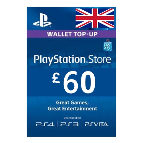 S 60 GBP PSN Store Credit UK Британская карта для перезарядки PS4/PS5 Cash Card Card
