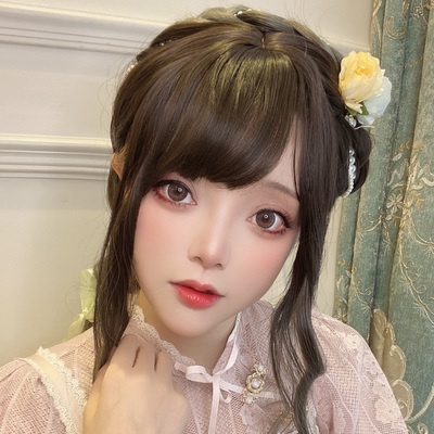 taobao agent [Big and daily COS universal LO Niang black gray gradient wool roll jk style wig fiber repair fairy