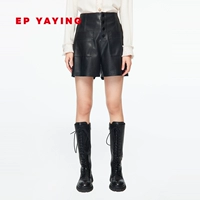 EP Yaying Yaying Women Fashion's Fashion Tong Black Straight Tube High -The Thiaste Leather Bants Осень и зимний торговый центр 6225A