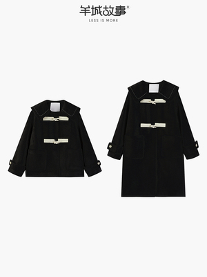 taobao agent Doll, woolen coat, long demi-season jacket, doll collar, mid-length, 2022 collection, Korean style