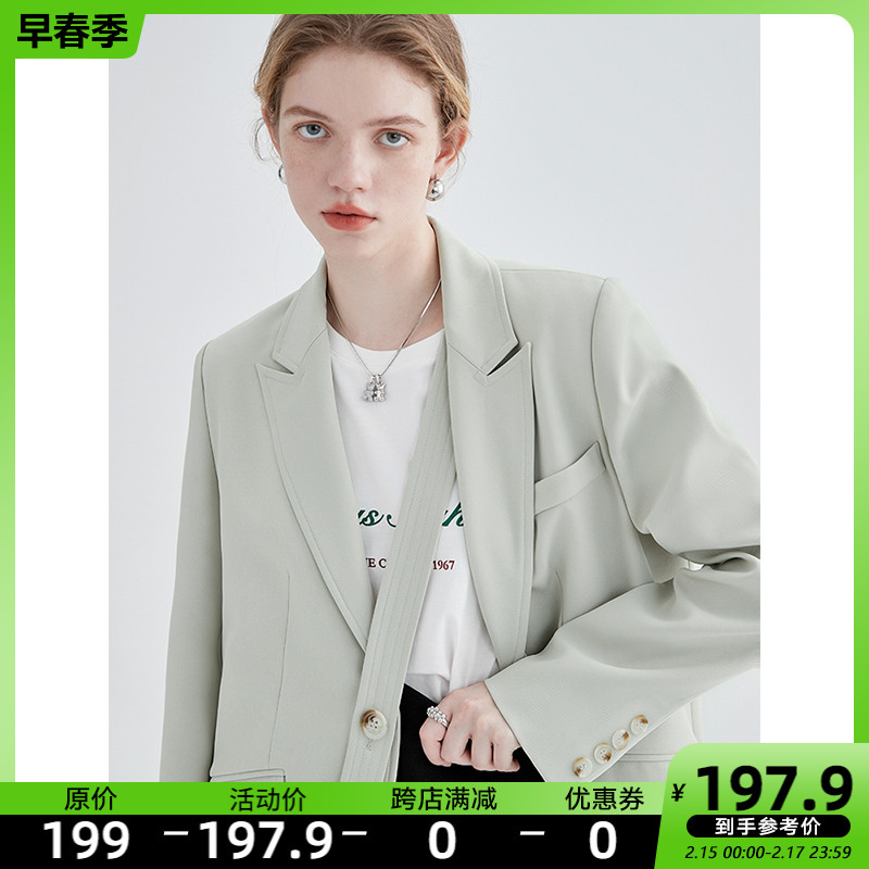 【运动户外】VEGA CHANG小西装女春2022年新款韩版小众设计女士小西服西装外套