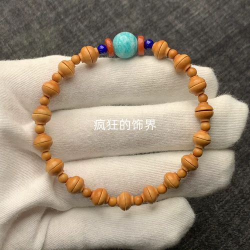 Цин или рисунок 8 мм оливковая ядерная золотая рисовая чаша браслет женский бутик -бутик литературные игроки Tianhe Shishi Qingjin Stone