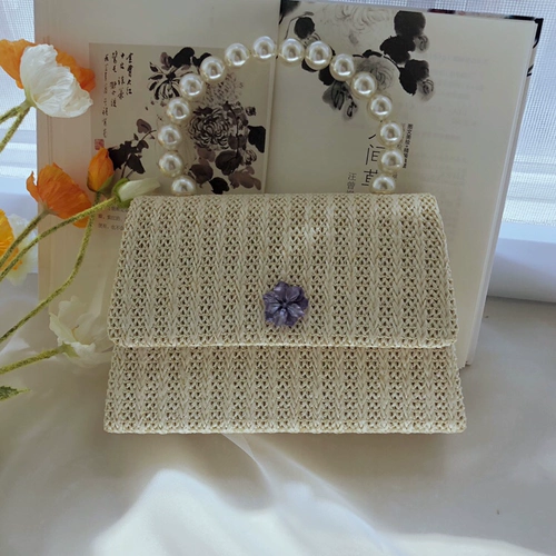 Портативная брендовая соломенная сумка через плечо, цепь, японские и корейские, тренд сезона