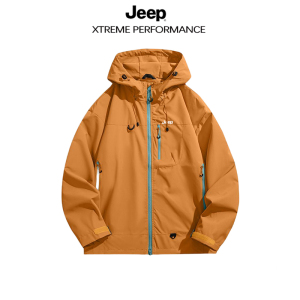 Jeep吉普多巴胺冲锋衣情侣款春秋2025新款宽松户外登山服夹克外套