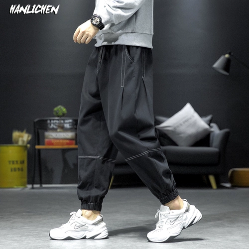 Черные утепленные штаны, парашютист, осенние, свободный крой