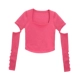 Rose Red [Рубашка Y2K Hot Girl Women High -Ond Foreign Vitamin/Beautiful/Universe/Super Beautiful/Age -Reducing/Bottom/Inside/Cotton/Super -Showed Figure/Lady/]