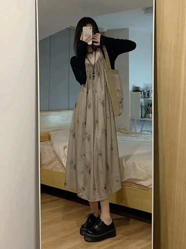 Летнее платье-комбинация, кардиган, комплект, платье, французский стиль, изысканный стиль