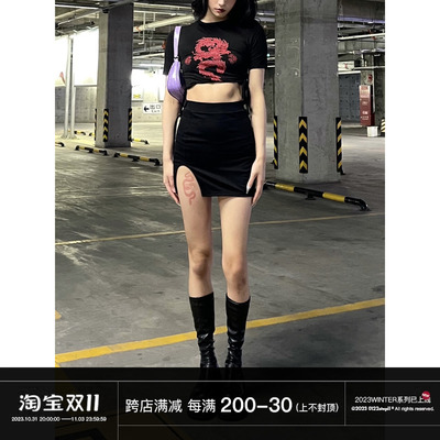 taobao agent Base black mini-skirt, sexy pleated skirt, elastic waist, high waist, hip-accented