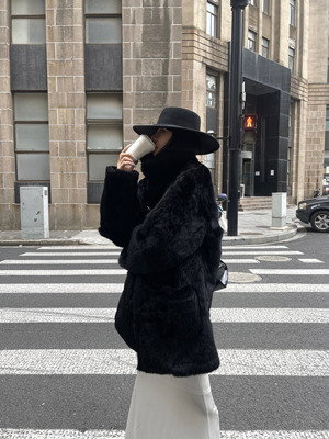 taobao agent 0122tepll Black Fur Woman in Winter Warm, Thickening, Fashion True Rabbit Mao Da Lidong Jacket