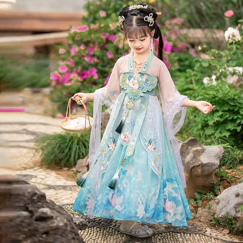 Осеннее ханьфу, детская юбка, костюм, китайский стиль