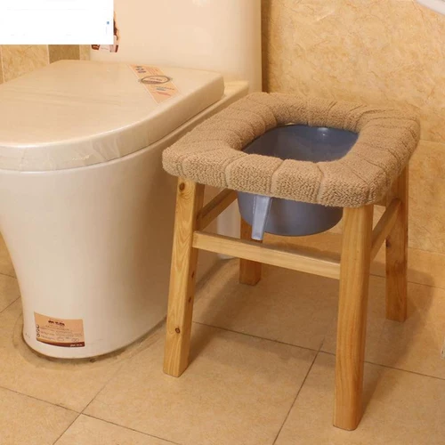 Сидячие артефакты приседания, чтобы сидеть на пациенте старика, сидеть в туалетном кресле, U -в форме беременной женщины с твердым деревом