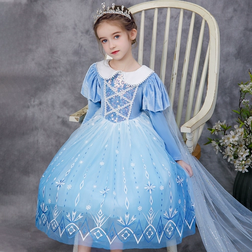 Осенний бархатный наряд маленькой принцессы, юбка, платье, в корейском стиле, в западном стиле, длинный рукав, детская одежда