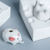 Керамика инструмент плесень гипса из мультипликации милый животный мини -слон ветряной коляска керамическая печать