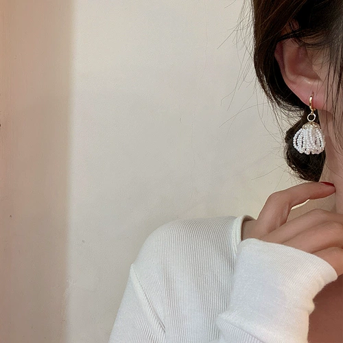 Элегантные универсальные серьги из жемчуга, французский стиль, простой и элегантный дизайн, коллекция 2021