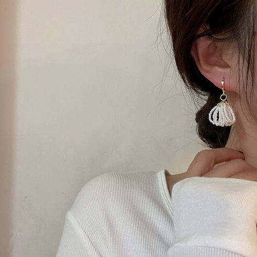 Элегантные универсальные серьги из жемчуга, французский стиль, простой и элегантный дизайн, коллекция 2021