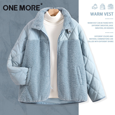 onemore羊羔绒外套女夹棉棉服