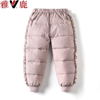 Детские зимние утепленные бархатные штаны с пухом, свободный крой, утиный пух, детская одежда