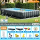 975X488X132 (см) квадратный каркас из труб, суперстабильный, очень толстый бассейн + 12 основных подарков